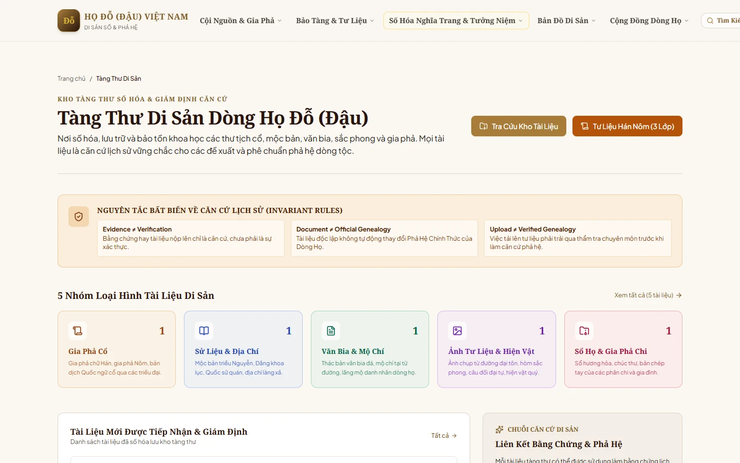 Tàng thư điện tử lưu trữ văn tự tư liệu cổ và sắc phong